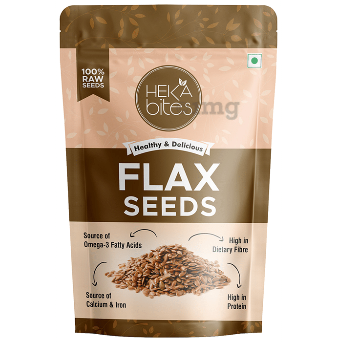 Heka Bites Flax Seeds | Rich in Omega 3, Protein, Fibre, Calcium & Iron