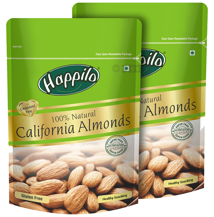 Happilo 100% Natural Premium Californian Almonds (200gm Each)