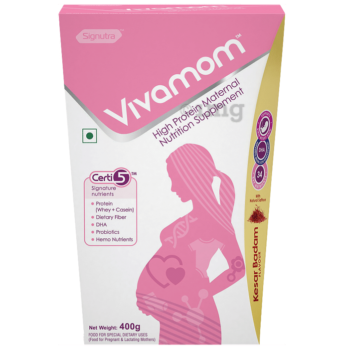 Vivamom High Protein Maternal Supplement | Flavour Kesar Badam Powder