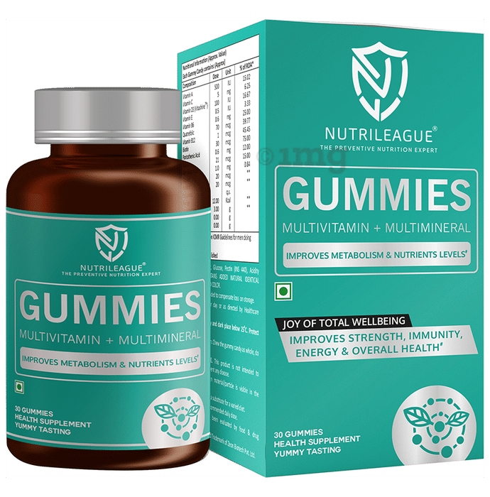 Nutrileague Multivitamin + Multimineral Gummies For Improving Metabolism & Nutrients Levels