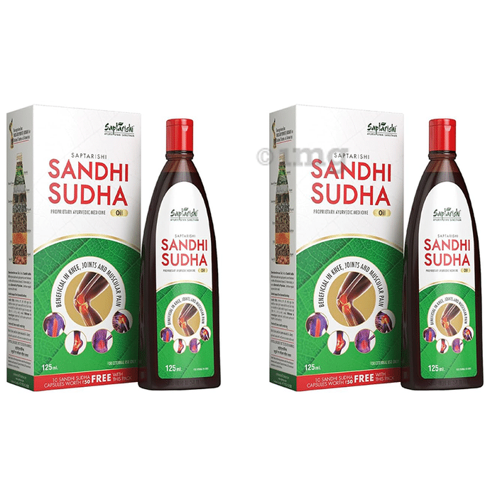 Saptarishi Sandhi Sudha Oil (125ml Each) with Sandhi Sudha Capsules free (20 Each) Bottle