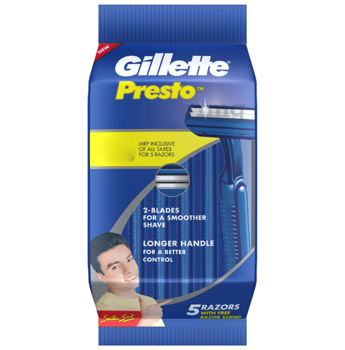 Gillette Presto Razor Buy packet of 5 units at best price in India 1mg