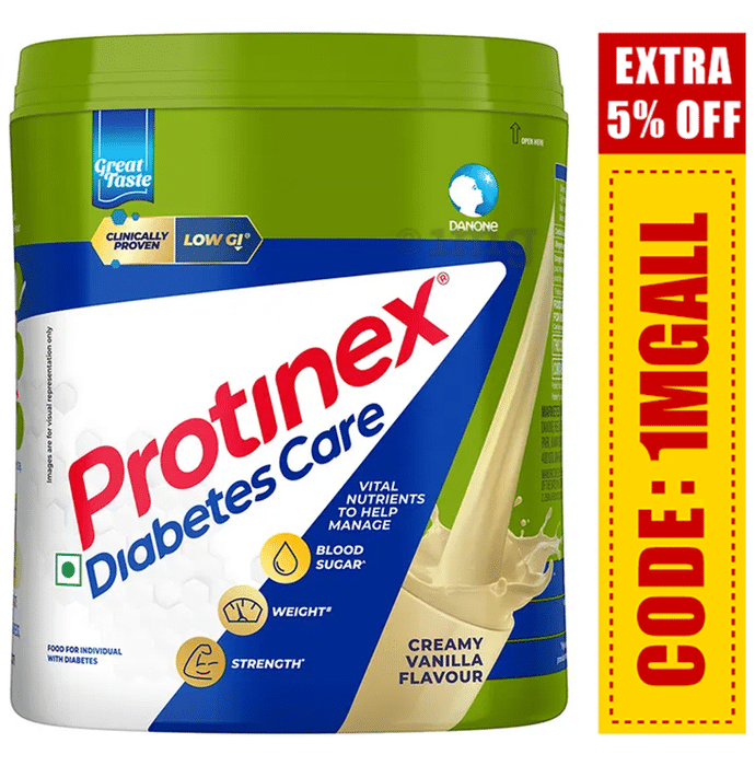 Protinex Diabetes Care Protein Powder with Vitamins |  For Strength, Blood Sugar & Weight Management | Nutrition Formula Creamy Vanilla Powder