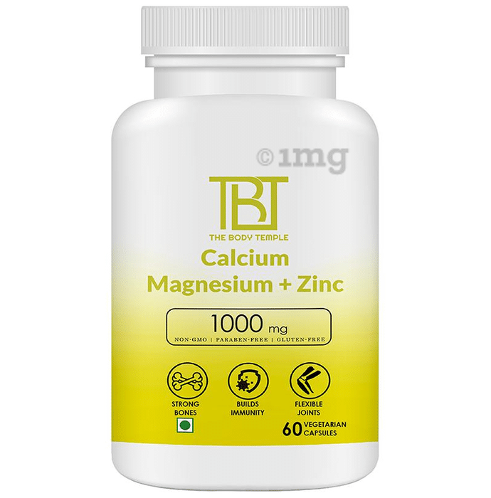 The Body Temple Calcium Magnesium + Zinc 1000mg Veg Capsule