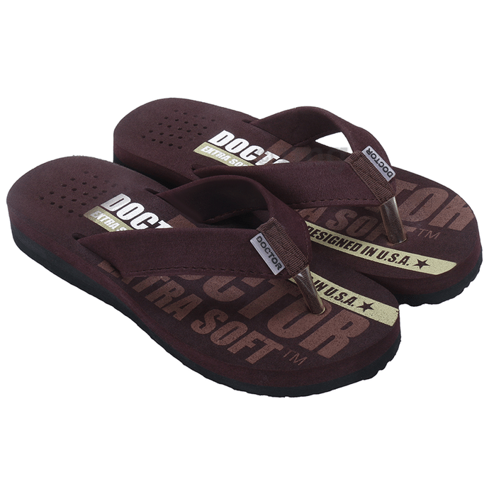 Doctor Extra Soft D31 Care Orthopaedic and Diabetic Super Fitting Comfort Doctor Slipper for Men Brown 11
