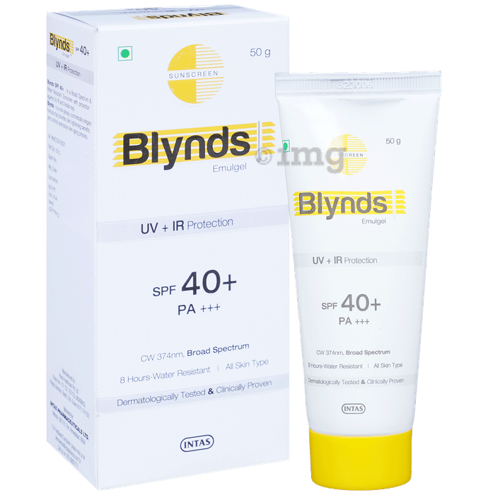 Blynds Emulgel Sunscreen with UV+IR Protection | SPF 40+ PA+++ & Water-Resistant | For All Skin Types