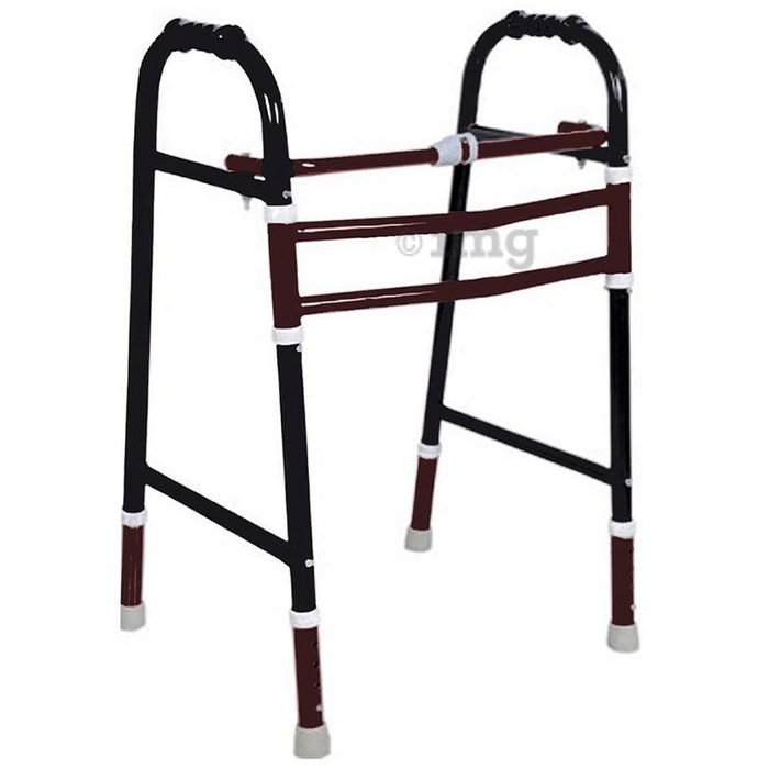 Fidelis Healthcare Portable Height Adjustable Foldable Walker Red