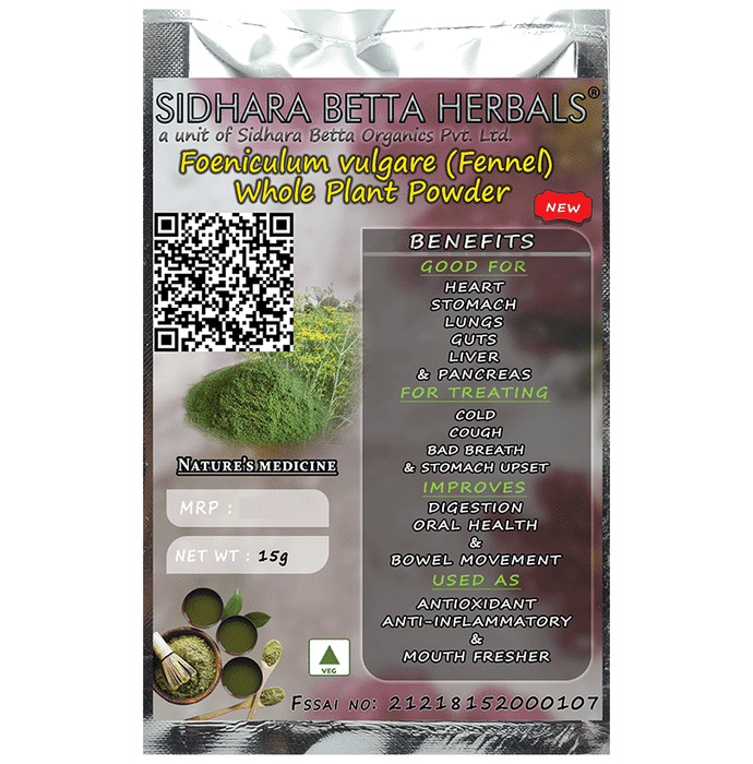 Sidhara Betta Herbals Foeniculum vulgare (Fennel) Whole Plant Powder