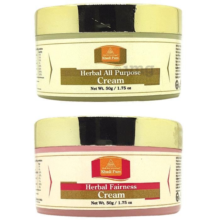 Khadi Pure Combo Pack of Herbal All Purpose Cream & Herbal Fairness Cream (50gm Each)