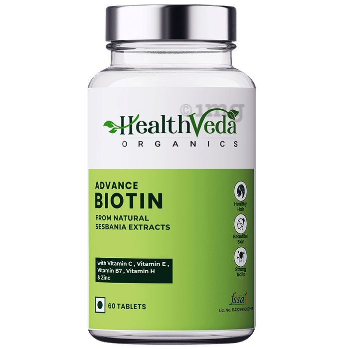 Health Veda Organics Advance Biotin for Hair, Skin & Nails Tablet