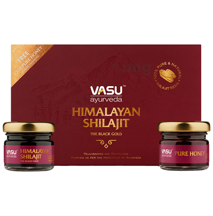 Vasu Ayurveda Himalayan Shilajit The Black Gold with Pure Honey 30gm Free