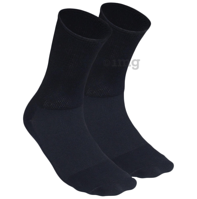 Heelium Diabetic Bamboo Socks Black Free Size