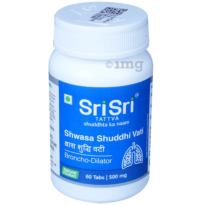 Sri Sri Tattva Shwasa Shuddhi Vati 500mg | Acts as a Bronchodilator | Supports Respiratory Health