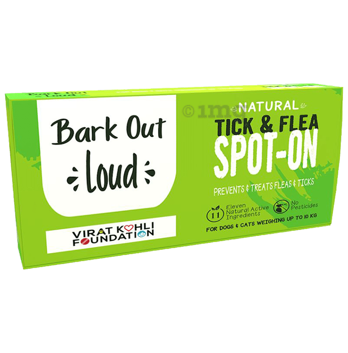 Bark Out Loud Natural Ticks & Fleas Spot-On for Dogs Weight Upto 10kg