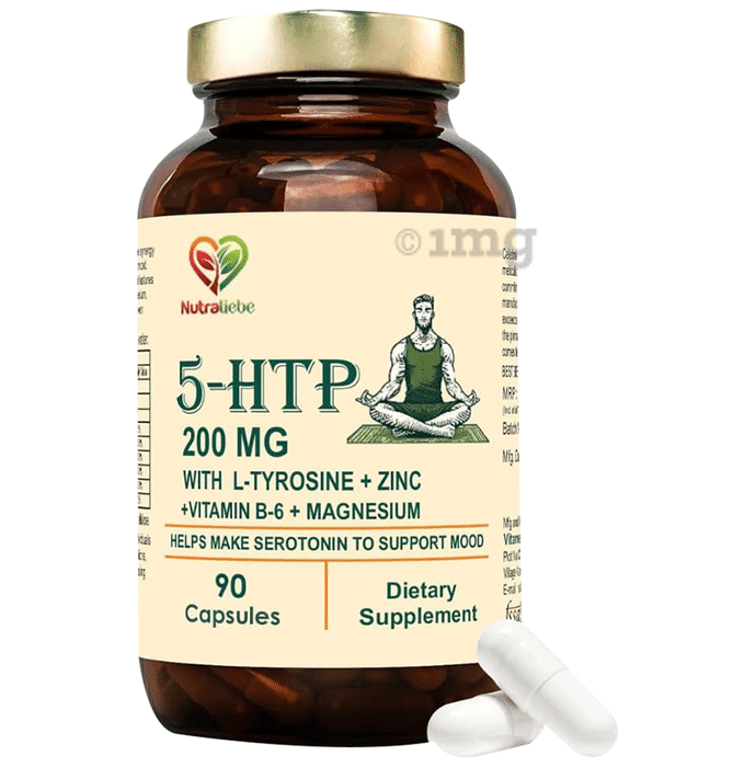 Nutraliebe 5 HTP 200mg with L-Tyrosine + Zinc + Vitamin B6 + Magnesium Capsule