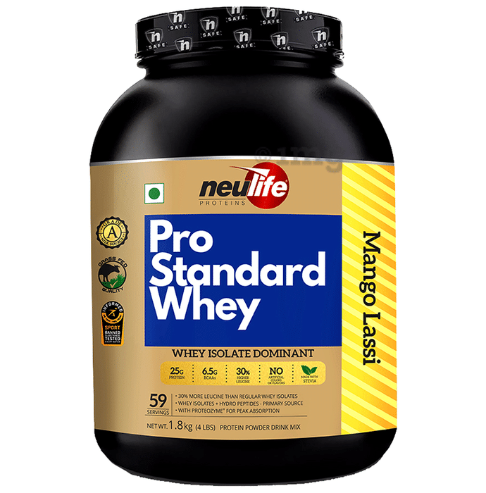 Neulife Pro Standard 100% Whey Protein Isolate Powder Mango Lassi
