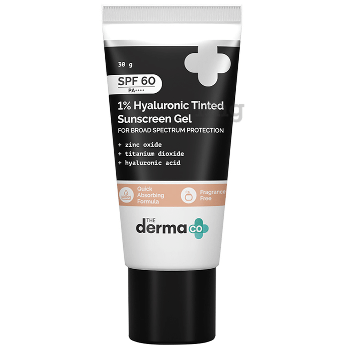 The Derma Co 1% Hyaluronic Tinted Sunscreen Gel SPF 60 PA++++