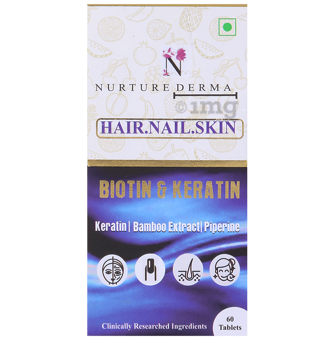 Nurture Derma Biotin & Keratin Tablet Buy bottle of 60 tablets at best