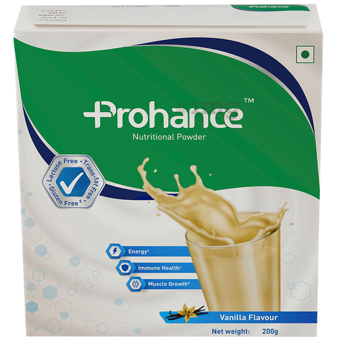 Prohance Complete Drink for Energy, Muscle Growth & Immunity | Flavour Powder Vanilla