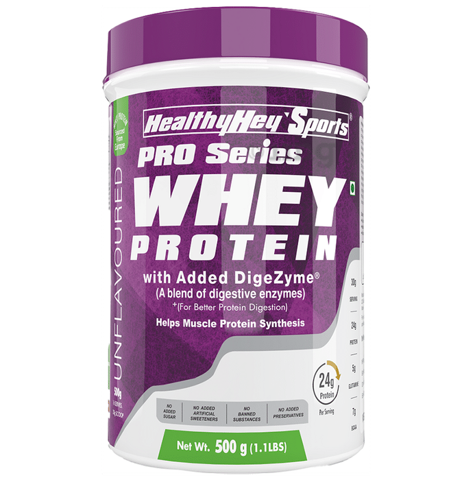 HealthyHey Sports Pro Series Whey Protein Concentrate Powder (WPC 80%) Unflavoured