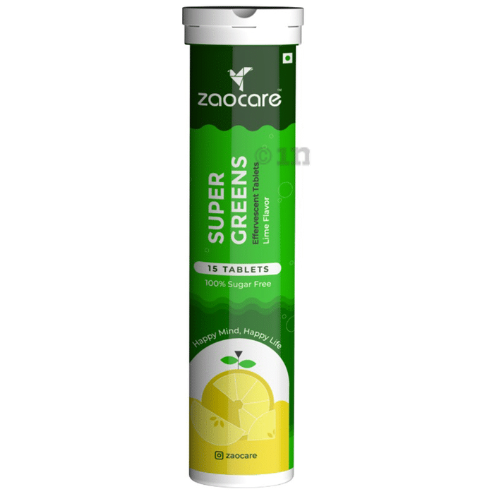 Zaocare Super Greens Effervescent Tablet Lime