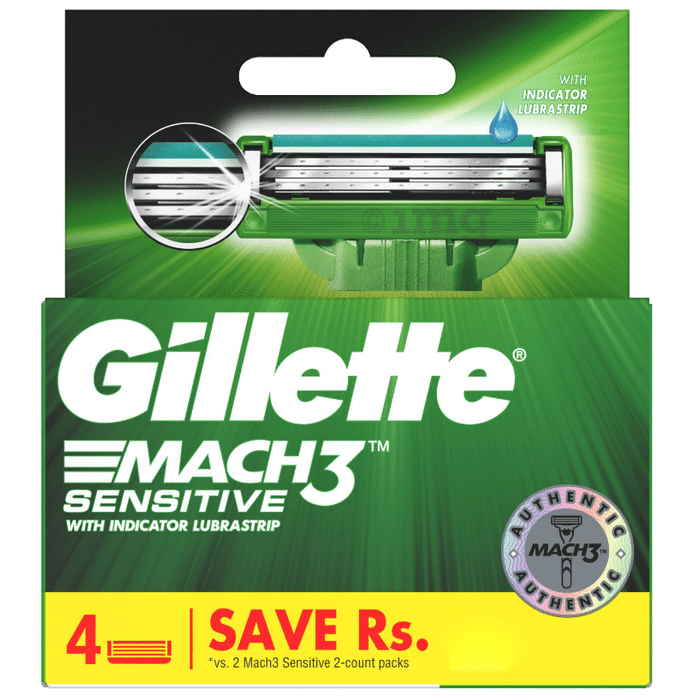 Gillette Mach 3 Shaving Razor Blades Sensitive