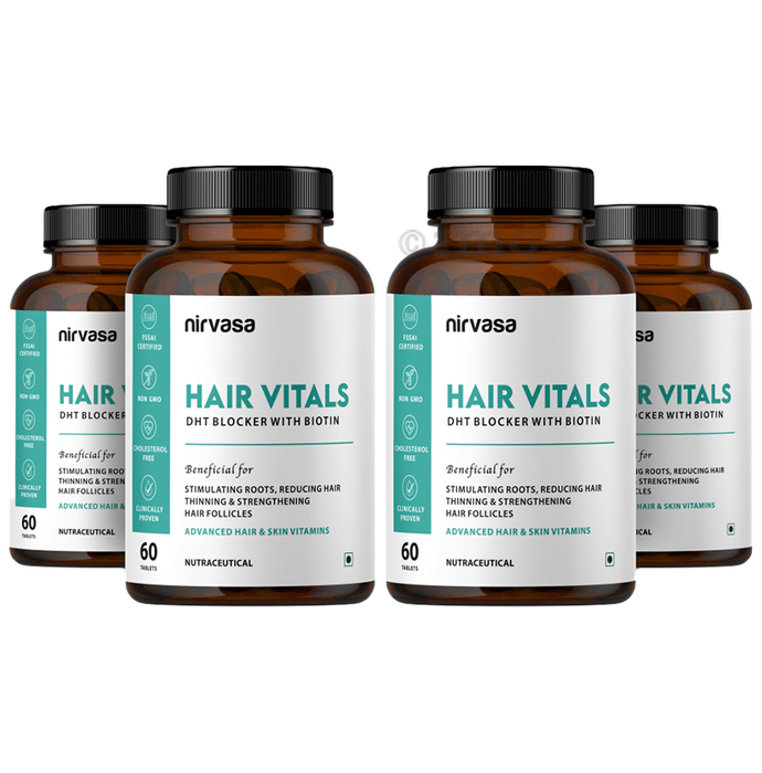 Nirvasa Hair Vitals DHT Blocker with Biotin (60 Tablet Each): Buy combo ...