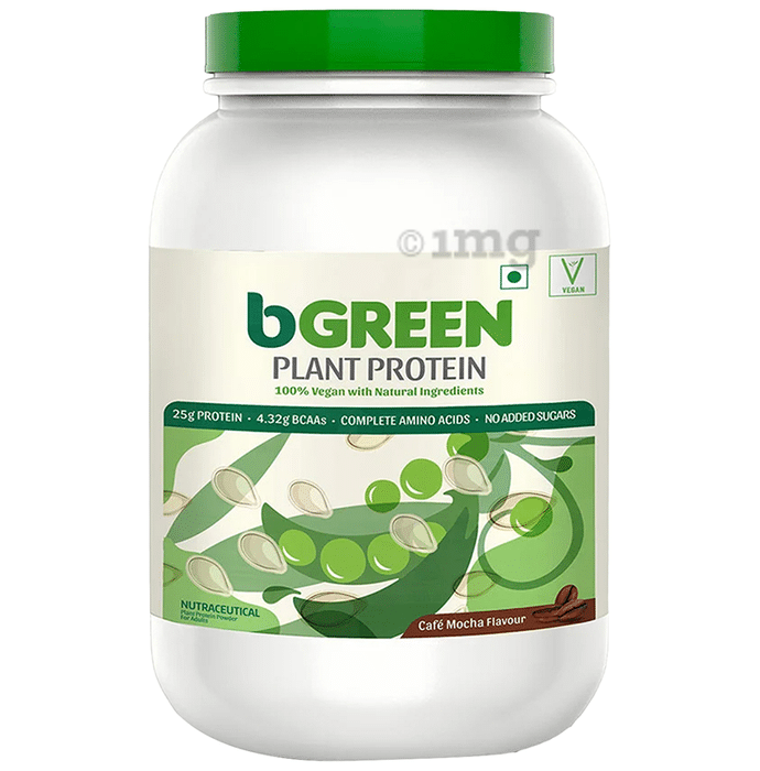 bGreen Plant Protein | For Muscle Gain, Immunity & Recovery | Powder Cafe Mocha