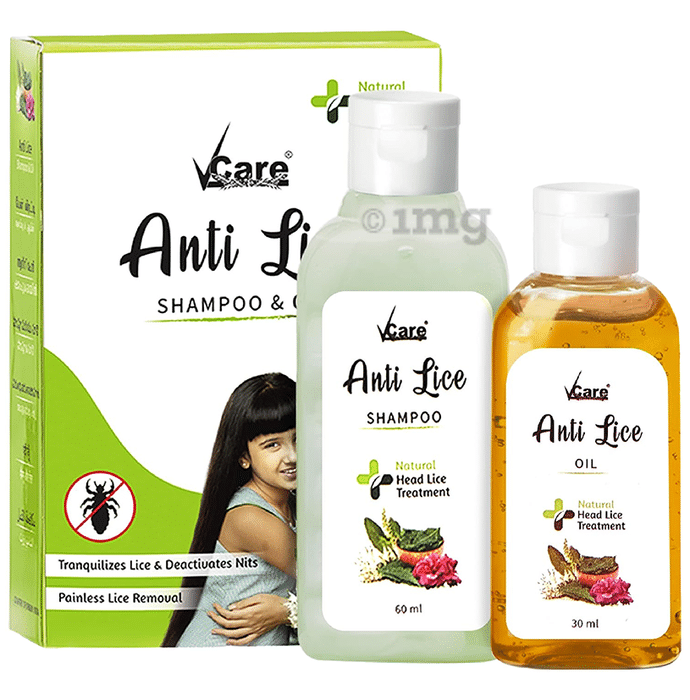 VCare Combo Pack of Anti Lice Shampoo (60ml) & Oil (90ml)