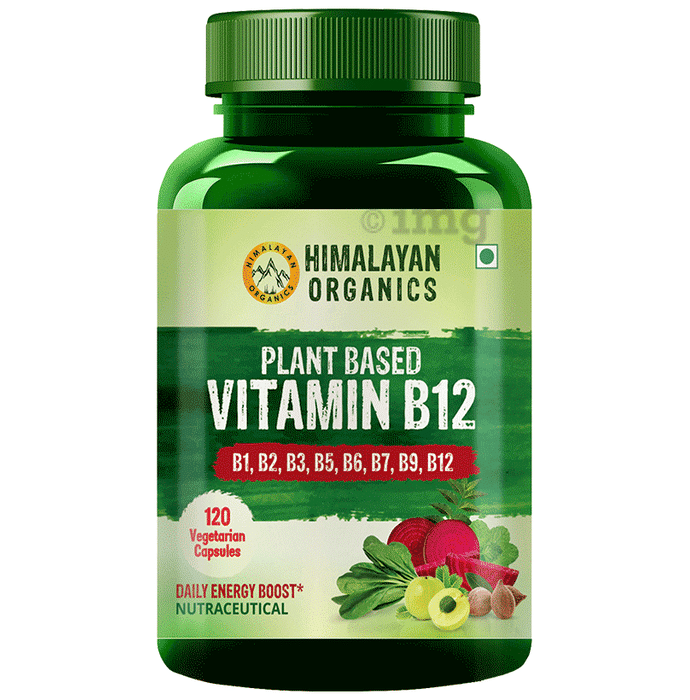 Himalayan Organics Plant Based Vitamin B12 500mg | Vegetarian Capsule for Healthy Metabolism & Nervous System