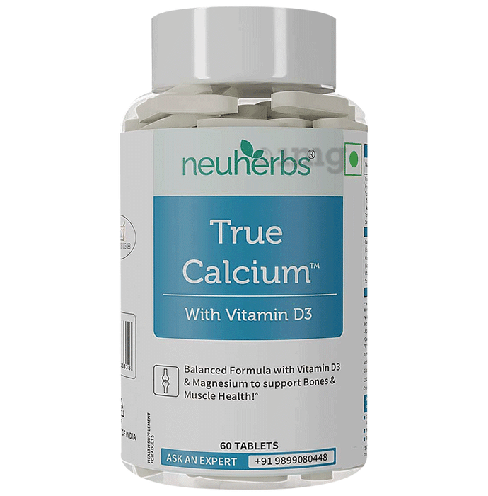 Neuherbs True Calcium with Vitamin D3 & Magnesium for Healthy Bones | Tablet