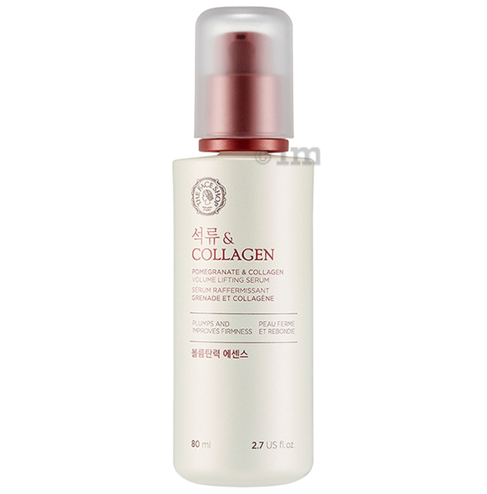 The Face Shop Pomegranate And Collagen Volume Lifting Serum, Face Serum With 10% Marine Collagen & Hyaluronic Acid