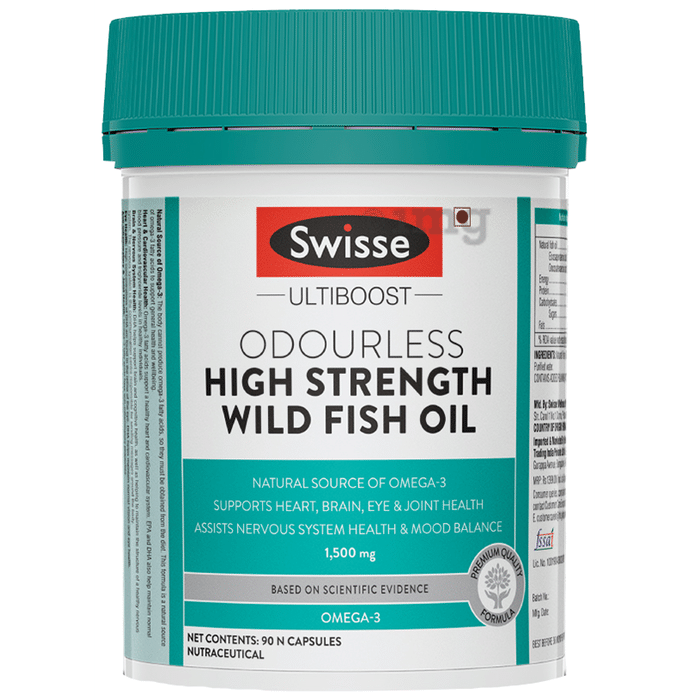 Swisse Ultiboost Odourless High Strength Wild Fish Oil 1500mg Capsule