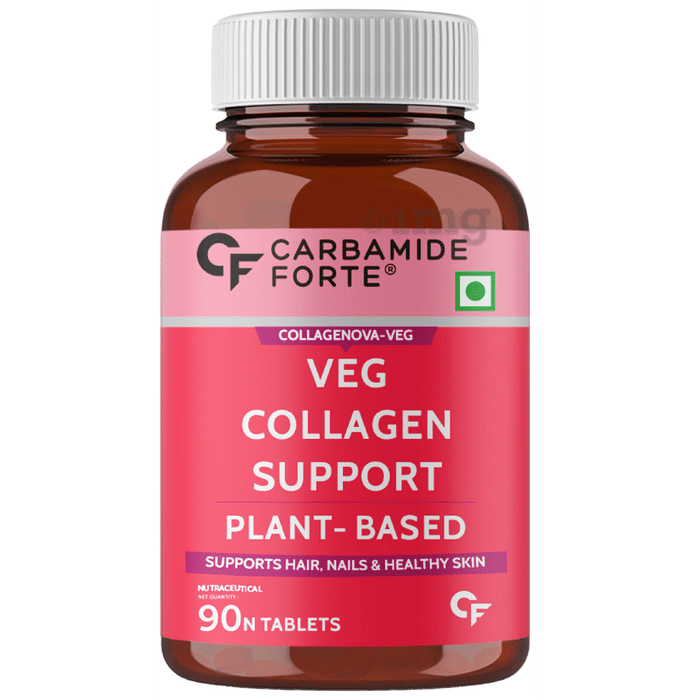 Carbamide Forte Veg Collagen Support for Hair, Nails & Skin | Plant-Based Tablet