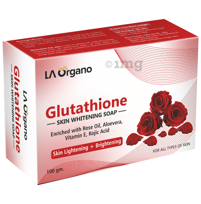 LA Organo Glutathione Skin Whitening Soap Rose Oil