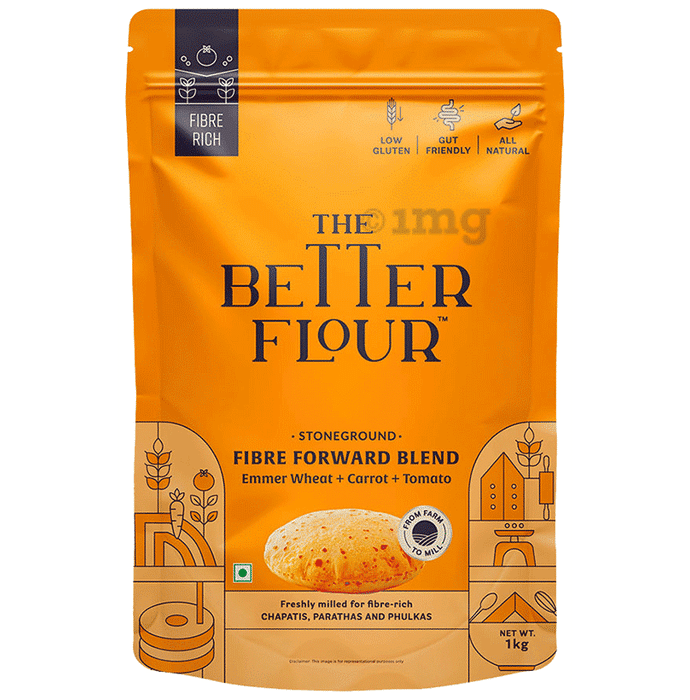 The Better Flour Khapli Atta, Low GI Emmer Whole Wheat Flour, High Fibre Stoneground Flour