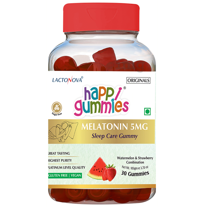 Lactonova Happi Gummies Melatonin 5mg | Flavour | Watermelon & Strawberry Combination Gluten Free