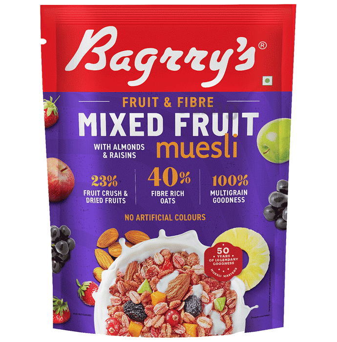 Bagrry's Fruit 'n' Fibre Mixed Fruit with Almonds and Raisins Muesli