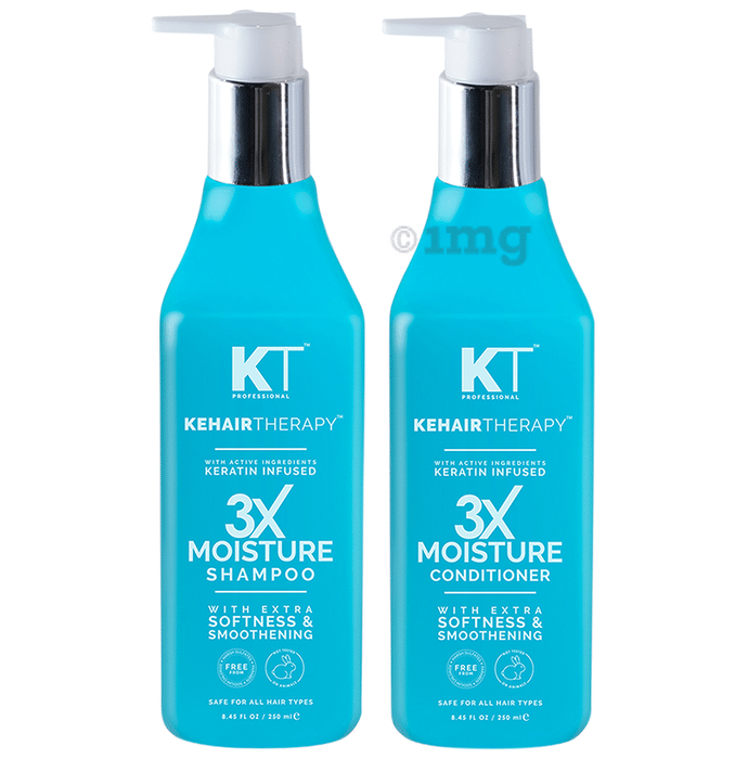 KT Professional Combo Pack of 3X Moisture Shampoo & Conditioner (250ml Each)