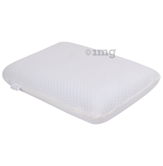 Sleepsia Ventilated Cervical Contour Memory Foam with Cooling Gel Pillow with Washable Cover White
