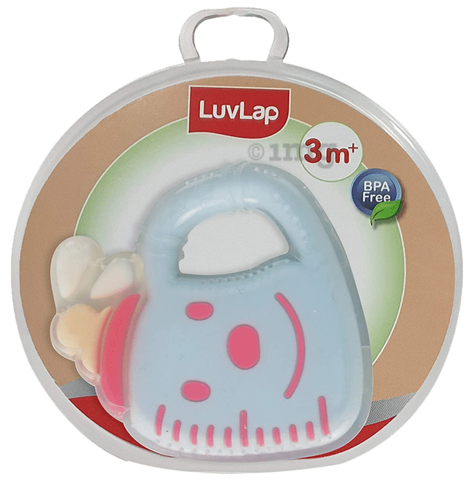 LuvLap Silicone BPA Free Teether for 3 m+ Light Blue