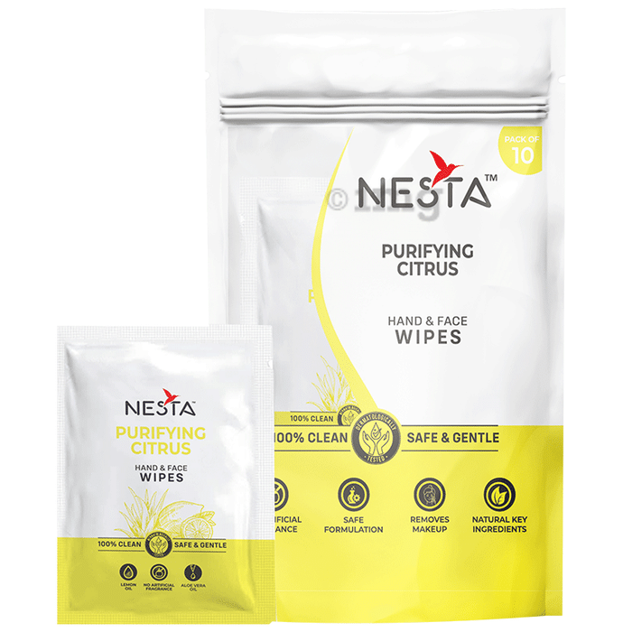 Nesta Purifying Citrus Hand and Face Wipes (5 Each)