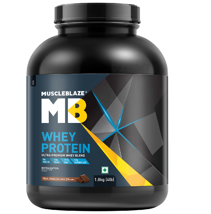 MuscleBlaze Whey Isolate Protein Blend Powder | Added Digestive Enzymes & Glutamic Acid | For Muscle Gain | Supports Nutrition Rich Milk Chocolate