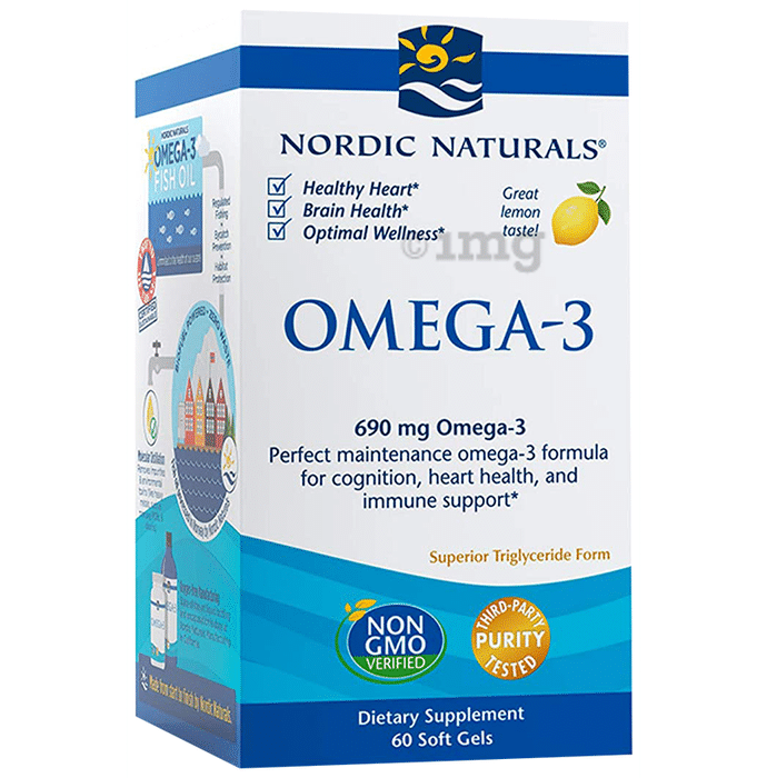 Nordic Naturals Omega 3 Fish Oil 690mg | Soft Gel for Brain, Heart & Immunity | Flavour