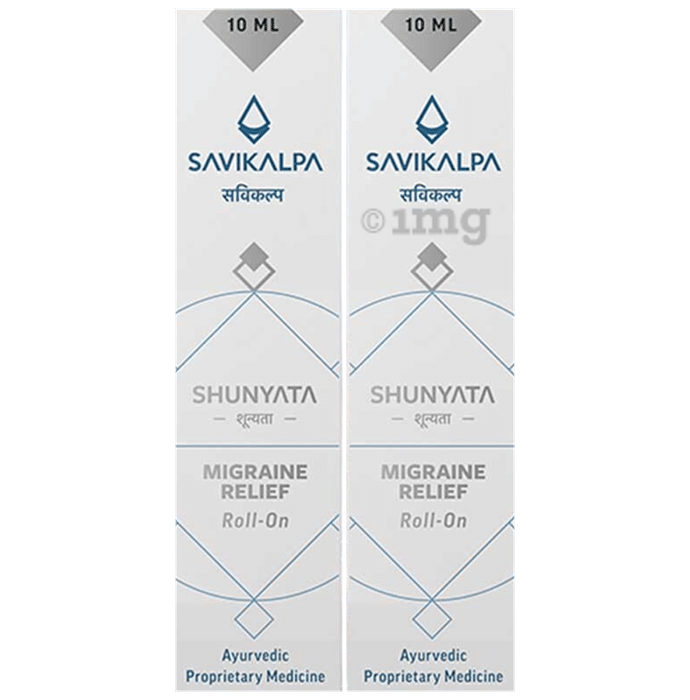 Savikalpa Shunyata Migraine Relief Roll-On for Migraine and Headache Relief (10ml Each)