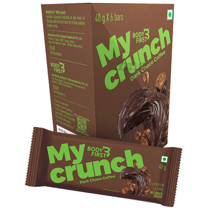 Body First My Crunch Protein Bar (40gm Each) Dark Choco Coffee