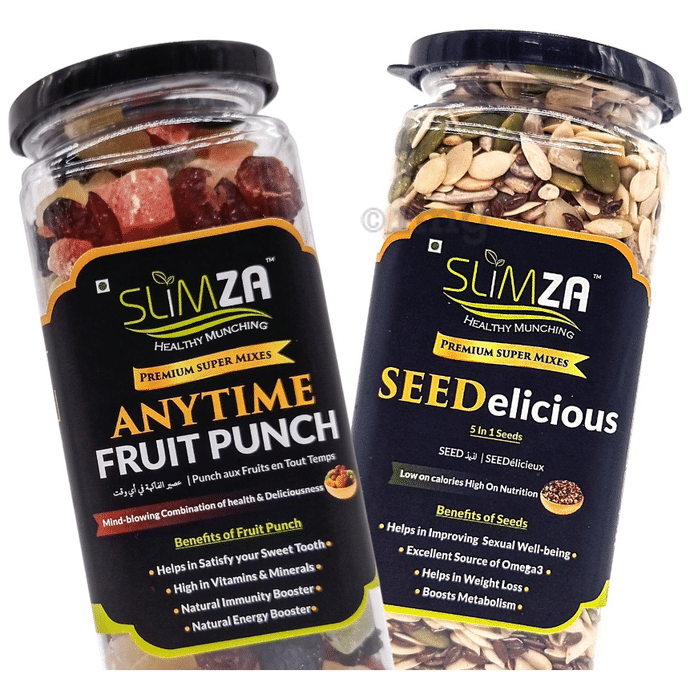 Slimza Premium Combo Pack of Anytime Fruit Punch & SEEDelicious (210gm Each)
