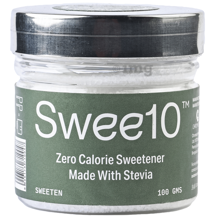 Swee10 Natural Stevia Sweetener Powder | Sugar Free | Zero Calorie Sugar Substitute (100gm Each)