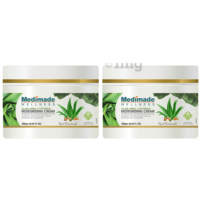 Medimade Wellness Aloe Vera & Vitamin E Moisturising Cream (200ml Each)
