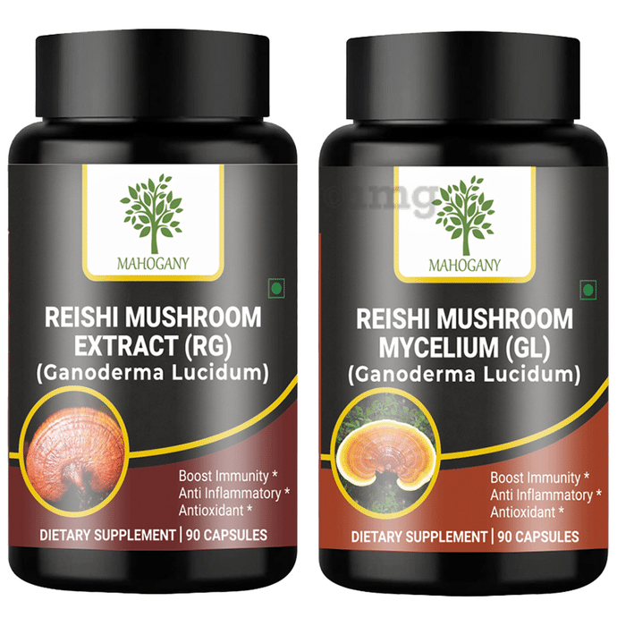 Mahogany Combo Pack of Reishi Mushroom Extract (RG) & Reishi Mushroom Mycelium (GL) Capsule (90Each)